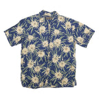 COOKE STREET Mens Blue Floral Cotton Blend Hawaiian Shirt M Short Sleeve Button