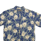 COOKE STREET Mens Blue Floral Cotton Blend Hawaiian Shirt M Short Sleeve Button