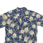 COOKE STREET Mens Blue Floral Cotton Blend Hawaiian Shirt M Short Sleeve Button