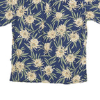 COOKE STREET Mens Blue Floral Cotton Blend Hawaiian Shirt M Short Sleeve Button