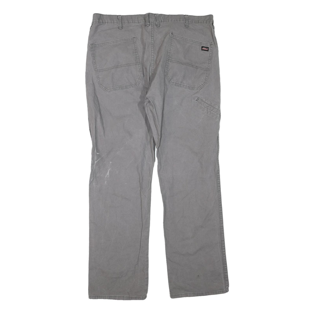 DICKIES Mens Jeans Grey Regular Straight Denim Good W40 L32 Workwear Zip