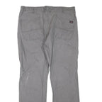 DICKIES Mens Jeans Grey Regular Straight Denim Good W40 L32 Workwear Zip