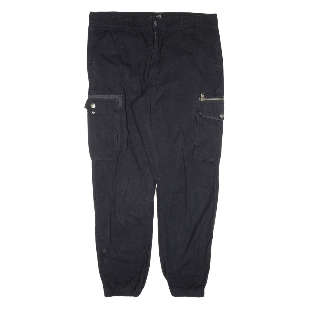 JOHN ADAMS Cargo Womens Trousers Black Regular Tapered W36 L29