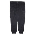 JOHN ADAMS Cargo Womens Trousers Black Regular Tapered W36 L29