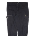 JOHN ADAMS Cargo Womens Trousers Black Regular Tapered W36 L29