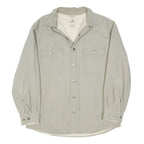 WOOLRICH Mens Beige Button Jacket L Cotton Blend Classic Fit Casual Style