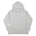 CHAMPION Womens Grey Hoodie M Cotton Blend Pullover Logo Print