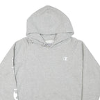 CHAMPION Womens Grey Hoodie M Cotton Blend Pullover Logo Print