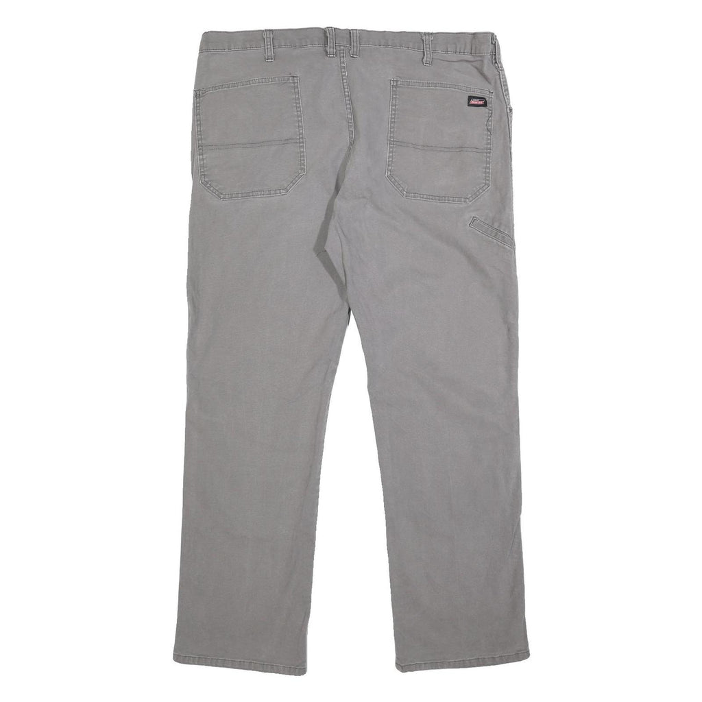 DICKIES Mens Cotton Blend Grey Regular Straight Trousers W38 L29 Workwear Casual