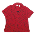 KIM Womens Red & Black Printed Short Sleeve Shirt L Lightweight