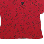 KIM Womens Red & Black Printed Short Sleeve Shirt L Lightweight