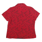 KIM Womens Red & Black Printed Short Sleeve Shirt L Lightweight
