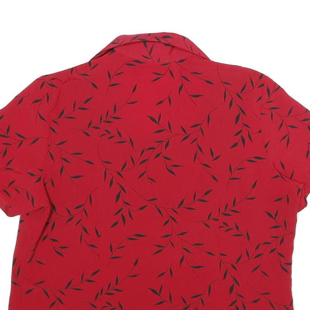 KIM Womens Red & Black Printed Short Sleeve Shirt L Lightweight