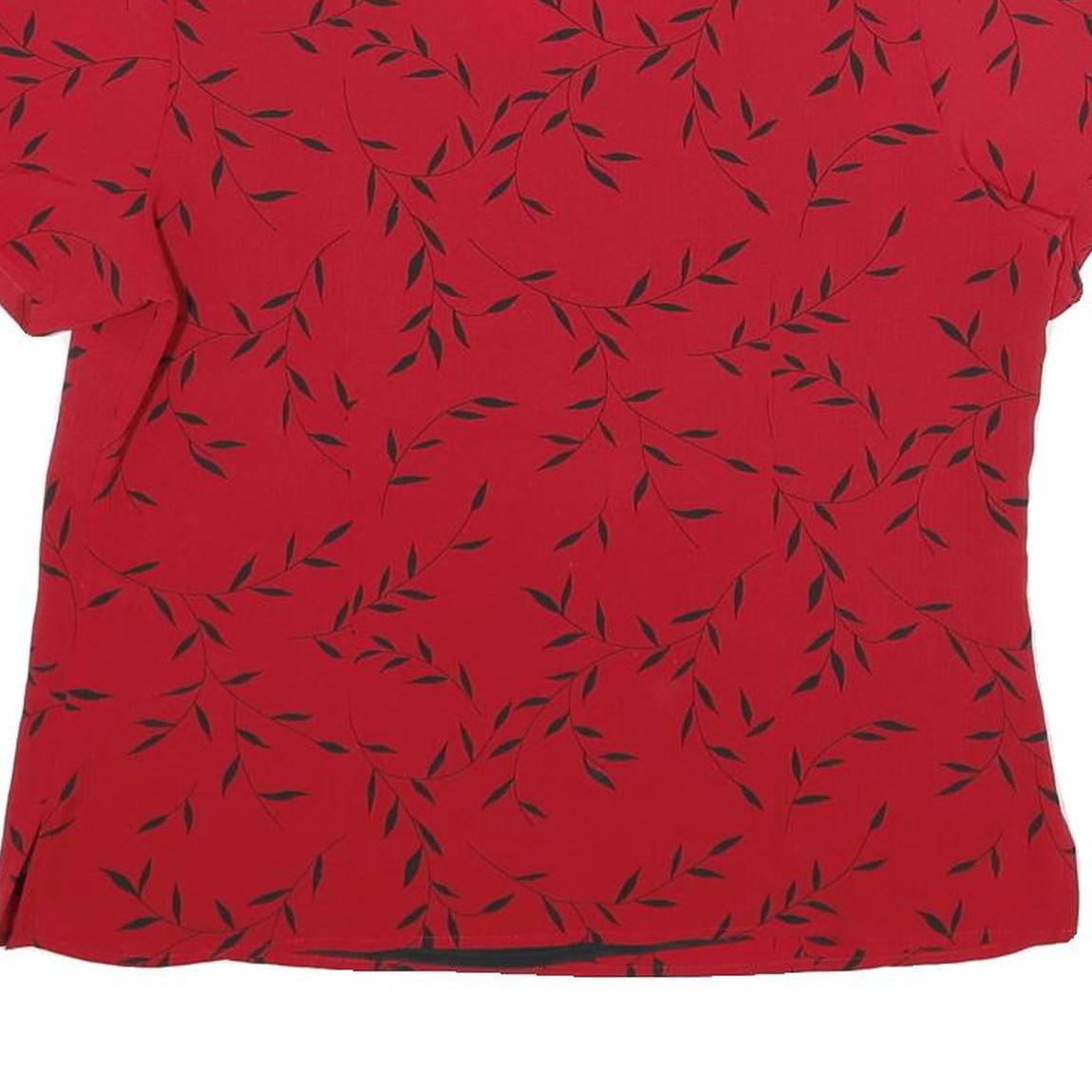 KIM Womens Red & Black Printed Short Sleeve Shirt L Lightweight