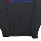 CHAMPION Mens Black Crew Neck S Cotton Blend Logo Sweatshirt