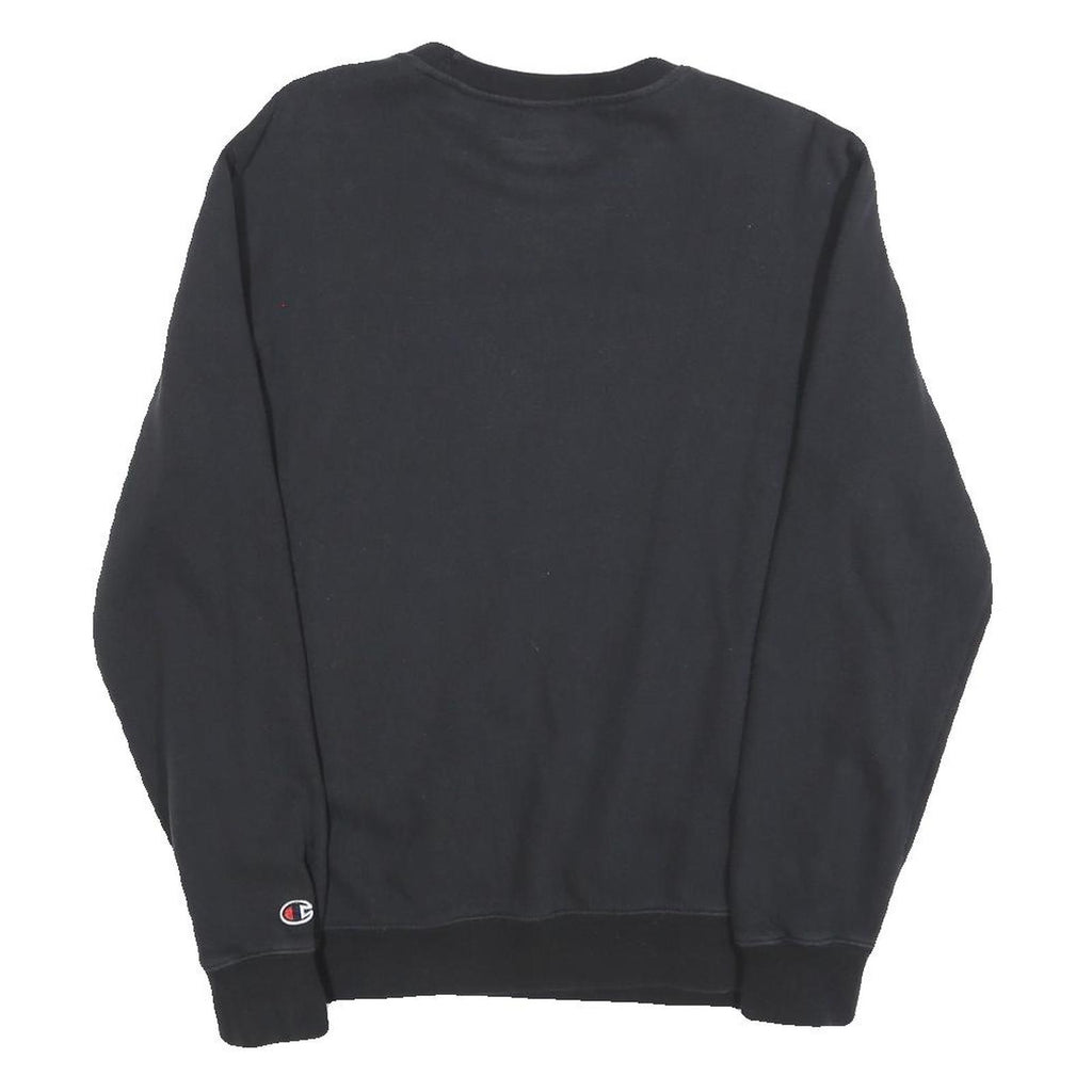 CHAMPION Mens Black Crew Neck S Cotton Blend Logo Sweatshirt