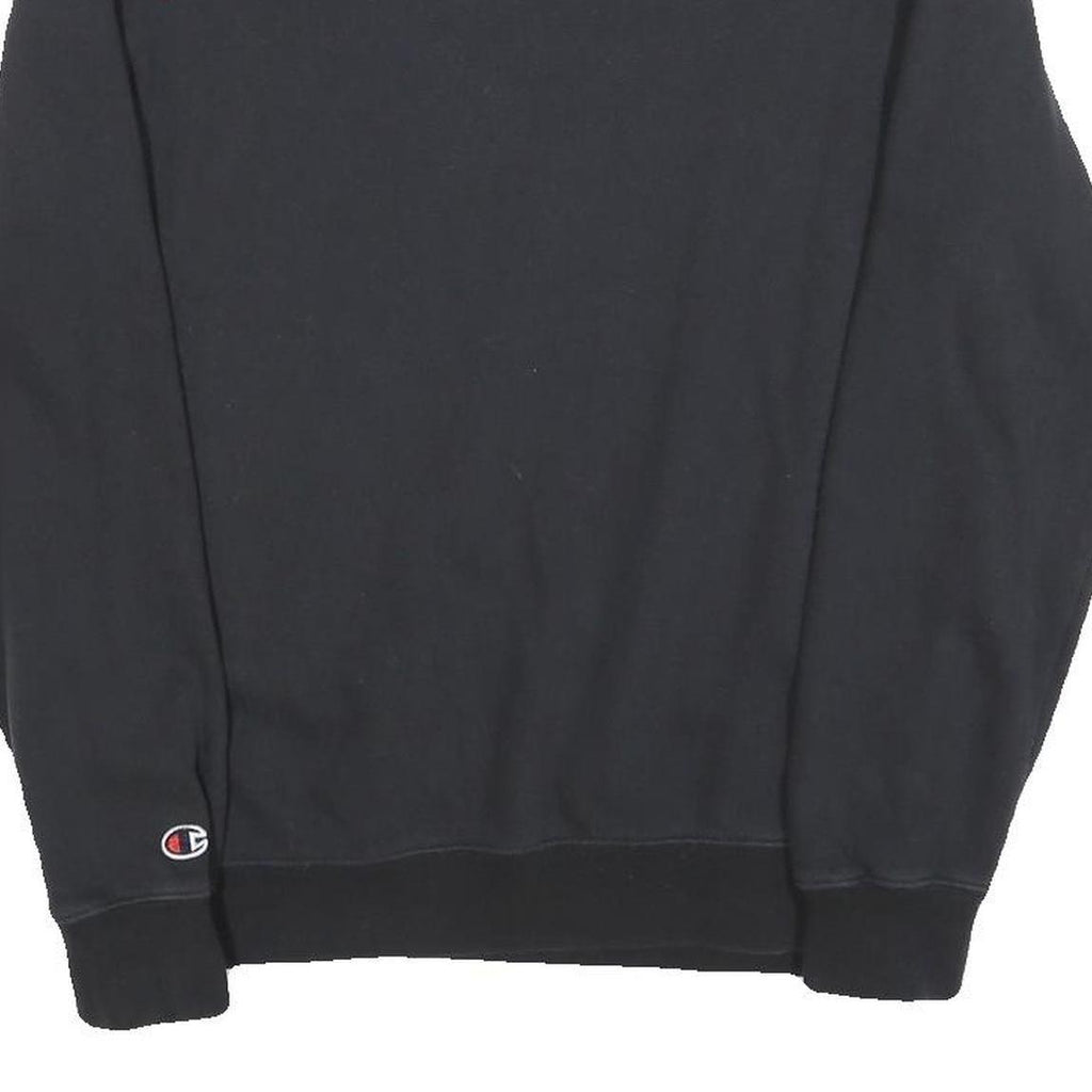 CHAMPION Mens Black Crew Neck S Cotton Blend Logo Sweatshirt
