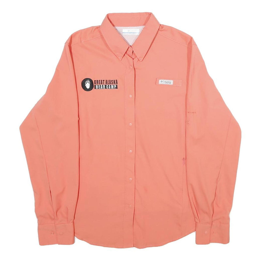 COLUMBIA Womens Coral Great Alaska Bear Camp Outdoor Shirt S Breathable