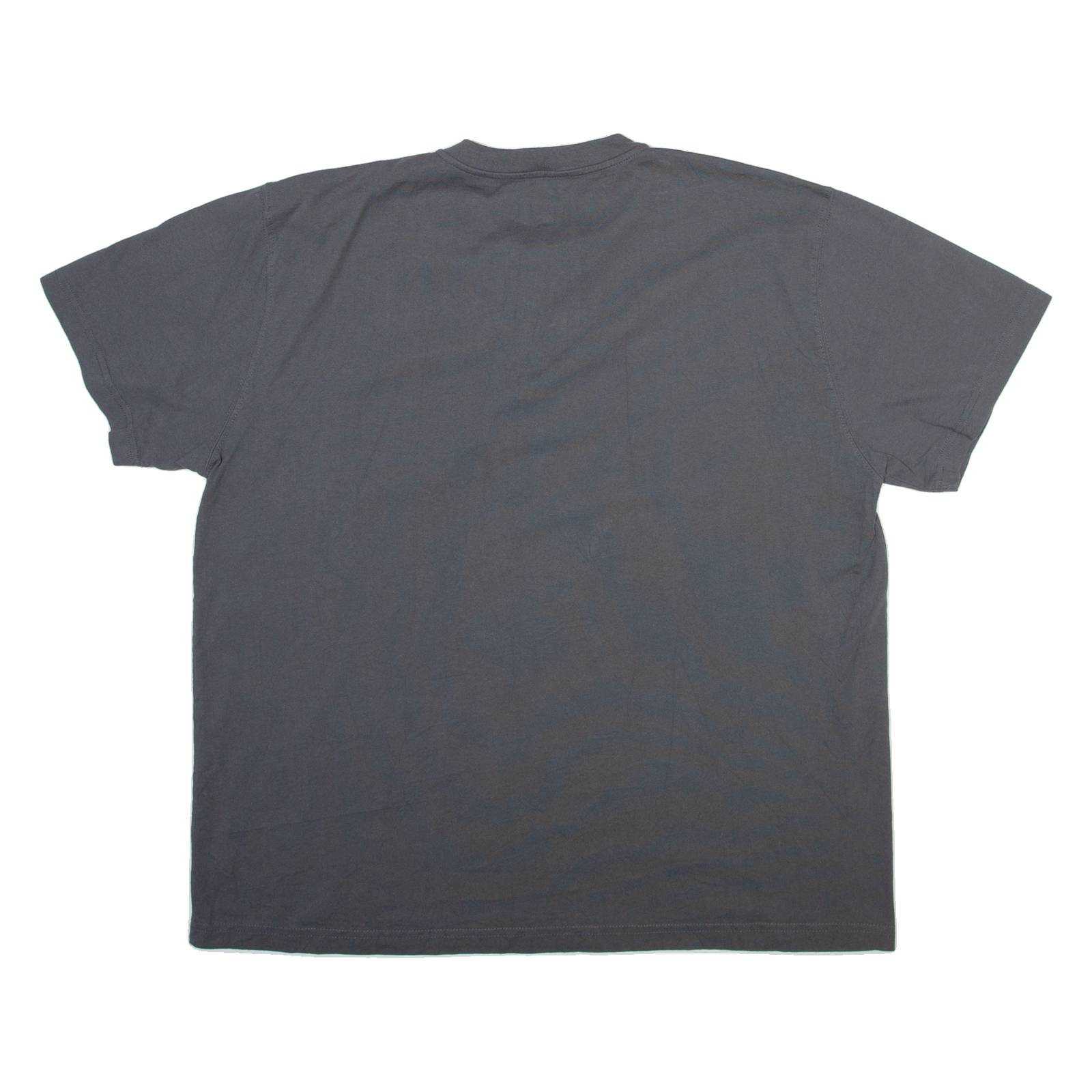 DICKIES Mens T-Shirt Grey Button Neck 2XL