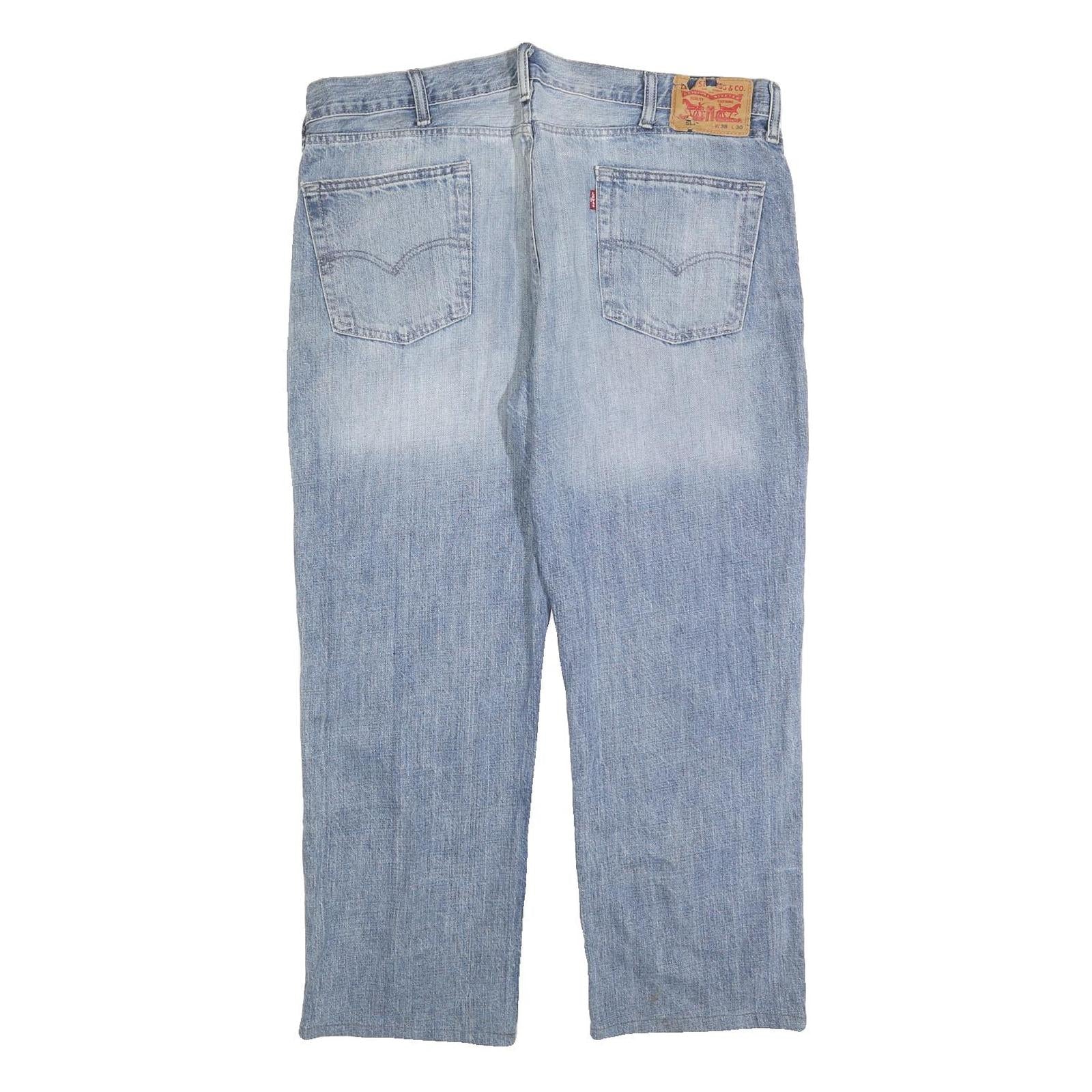 LEVI'S 514 Classic Mens Jeans Blue Classic Straight Denim Medium W38 L27 Faded