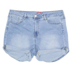 DICKIES Turn Up Stretch Womens Denim Shorts Blue L W36