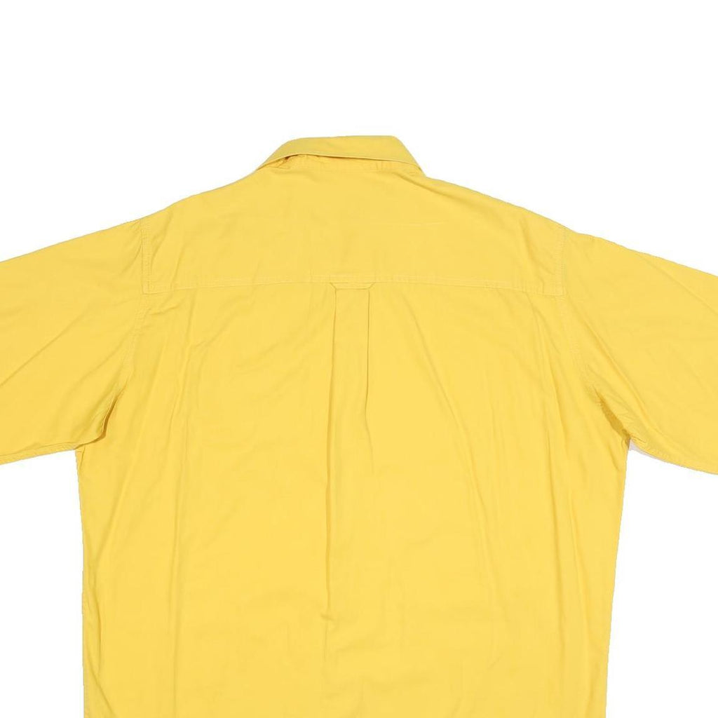 MARLBORO Mens Yellow Cotton Shirt L Short Sleeve Casual Classic
