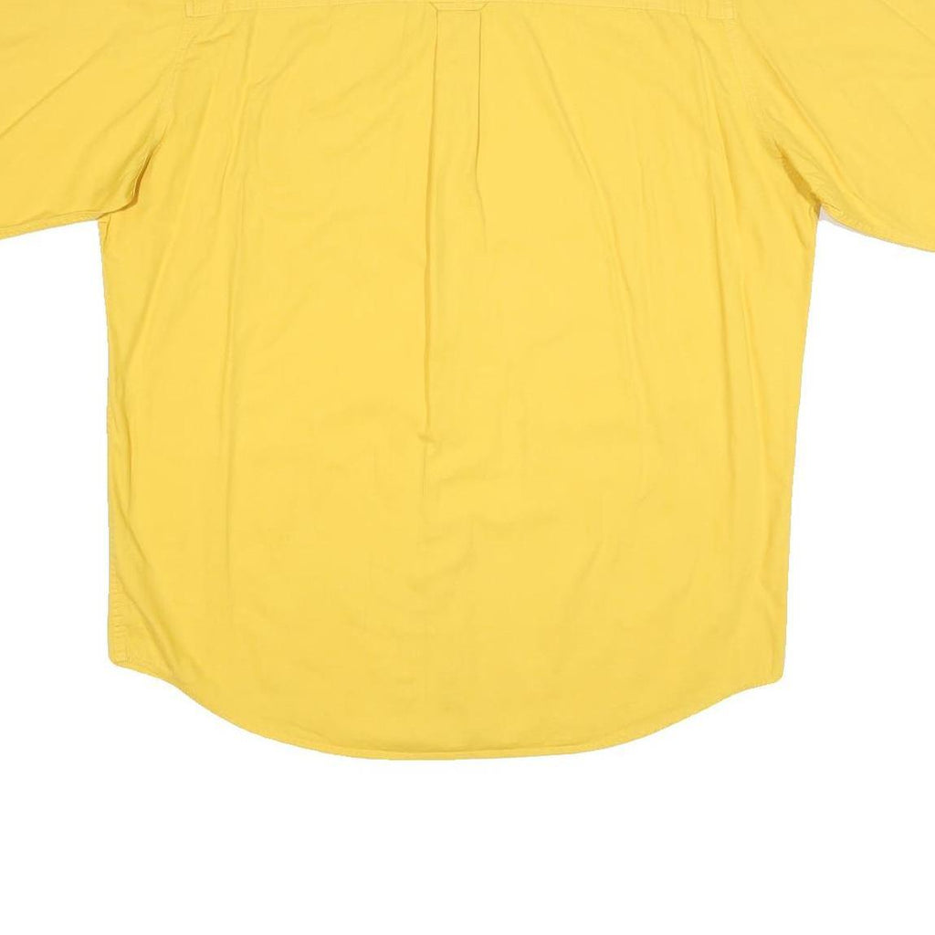 MARLBORO Mens Yellow Cotton Shirt L Short Sleeve Casual Classic