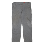 DICKIES Mens Jeans Grey Regular Straight Denim W38 L29 Workwear Casual Zip