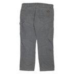 DICKIES Mens Jeans Grey Regular Straight Denim W38 L29 Workwear Casual Zip