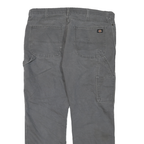 DICKIES Mens Jeans Grey Regular Straight Denim W38 L29 Workwear Casual Zip
