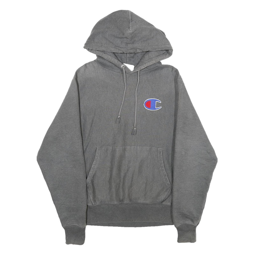CHAMPION REVERSE WEAVE Mens Grey Hoodie S Cotton Blend Pullover Drawstring