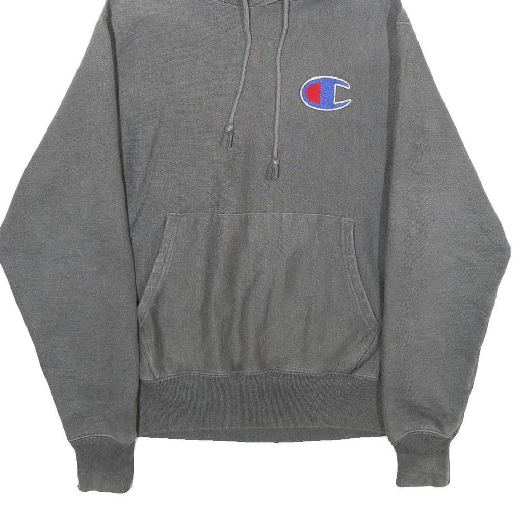CHAMPION REVERSE WEAVE Mens Grey Hoodie S Cotton Blend Pullover Drawstring