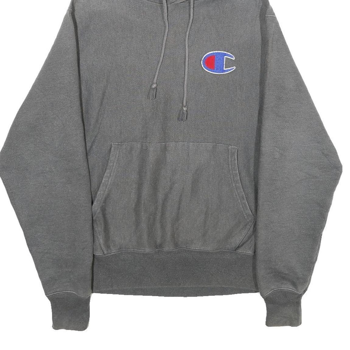 CHAMPION REVERSE WEAVE Mens Grey Hoodie S Cotton Blend Pullover Drawstring