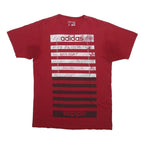 ADIDAS Mens Red Graphic T-Shirt L Short Sleeve Crew Neck Cotton Casual