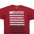 ADIDAS Mens Red Graphic T-Shirt L Short Sleeve Crew Neck Cotton Casual