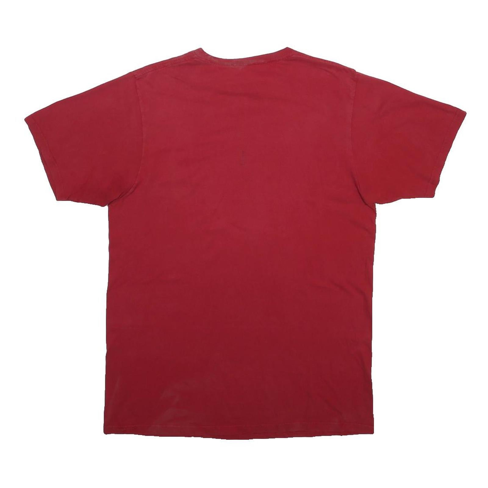 ADIDAS Mens Red Graphic T-Shirt L Short Sleeve Crew Neck Cotton Casual