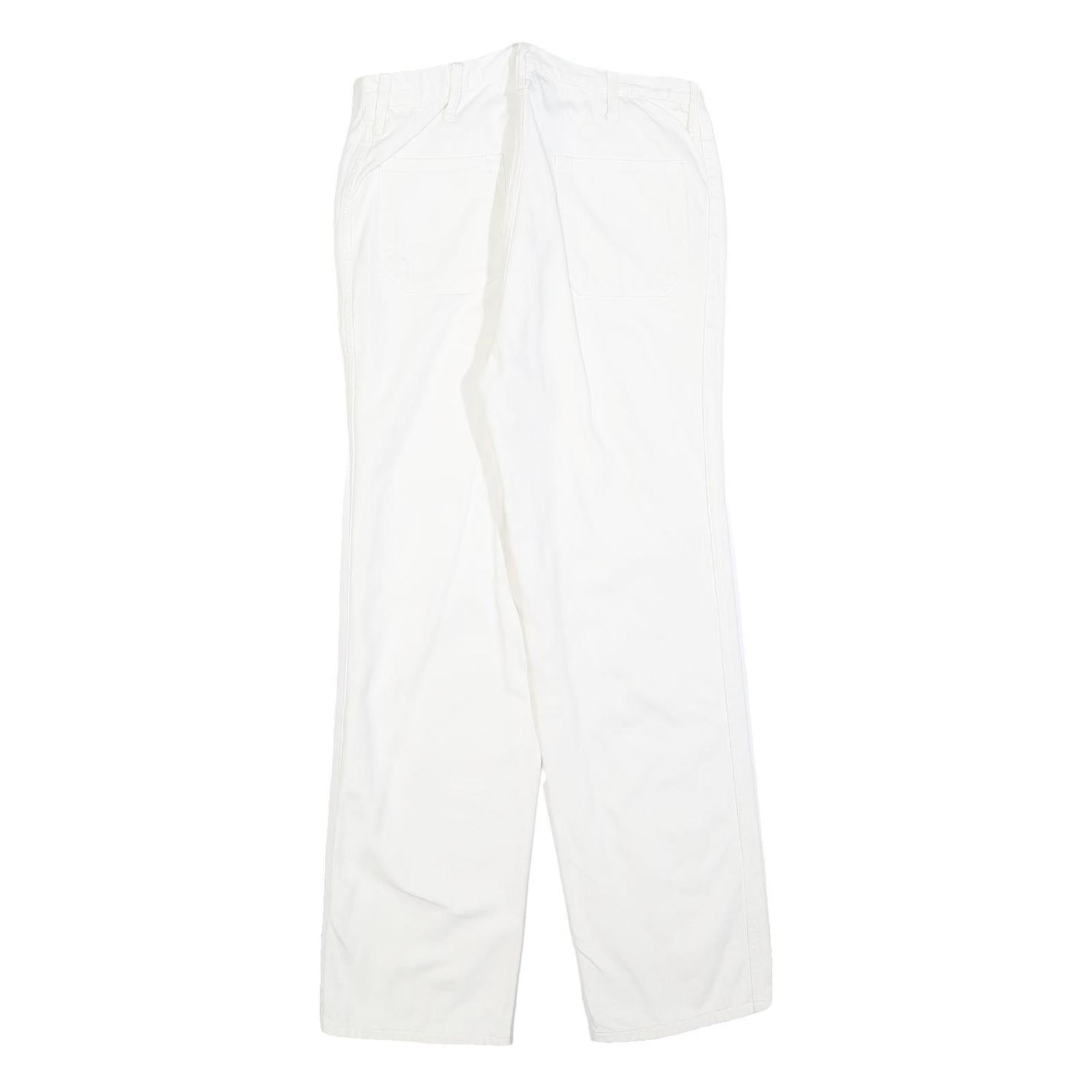 LEE COOPER Womens White Regular Fit Straight Leg Trousers W28 L28 Cotton Blend