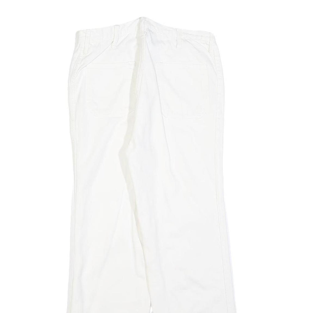 LEE COOPER Womens White Regular Fit Straight Leg Trousers W28 L28 Cotton Blend