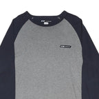 REEBOK Mens Grey & Navy Long Sleeve Crew Neck Cotton Blend T-Shirt L