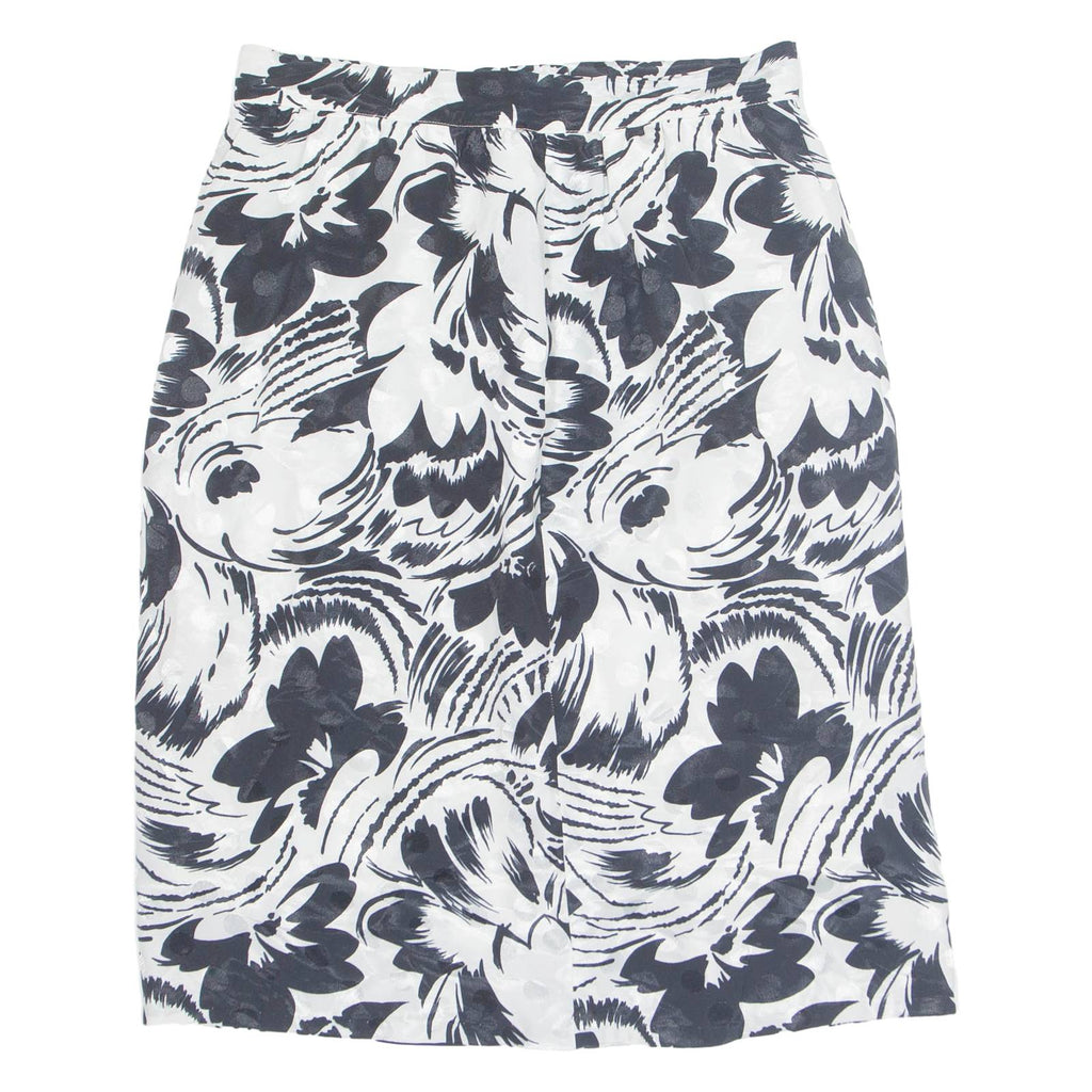 Womens Straight Skirt Black Knee Length Floral M
