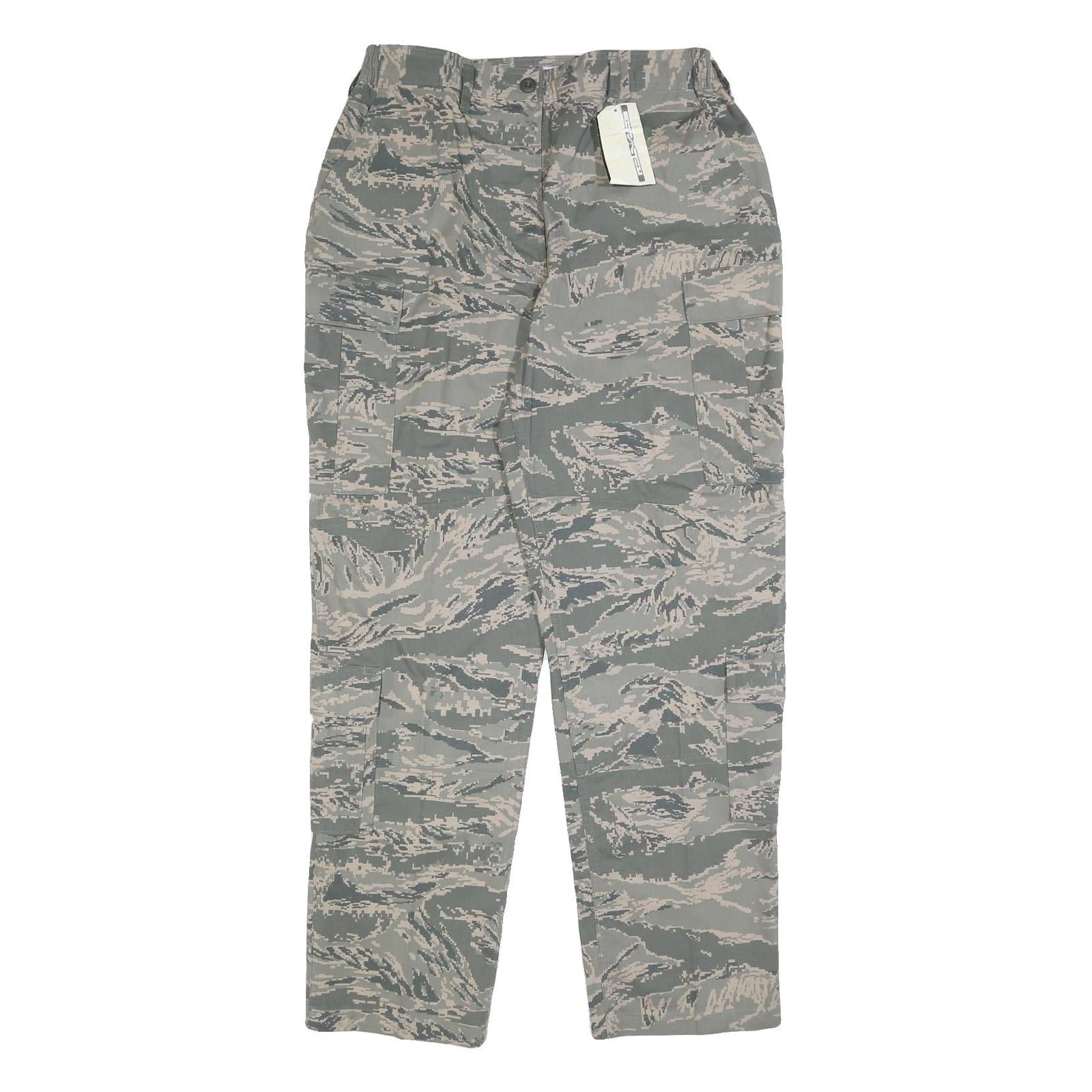 BETHEL INDUSTRIES Womens Cotton Blend Grey Camouflage Regular Fit Cargo Trousers