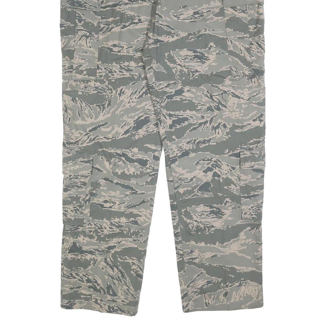 BETHEL INDUSTRIES Womens Cotton Blend Grey Camouflage Regular Fit Cargo Trousers