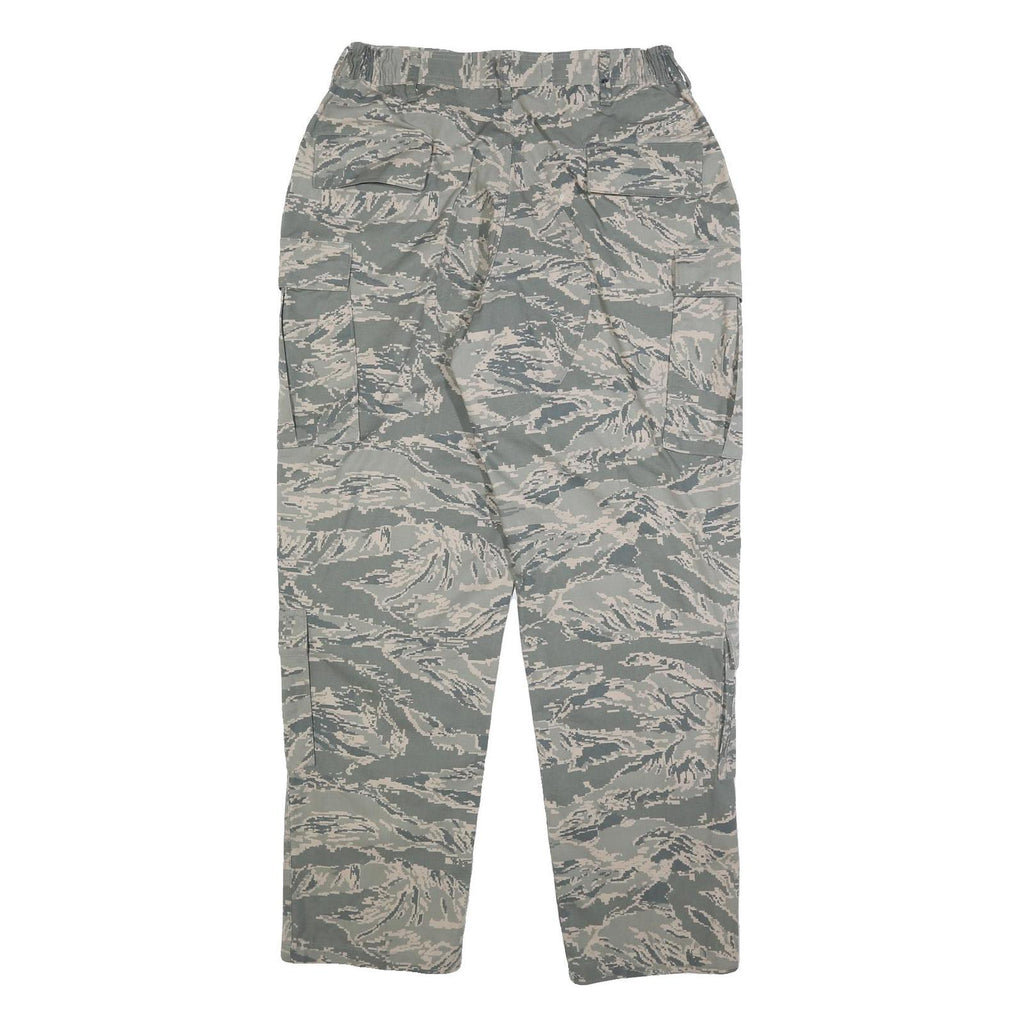 BETHEL INDUSTRIES Womens Cotton Blend Grey Camouflage Regular Fit Cargo Trousers