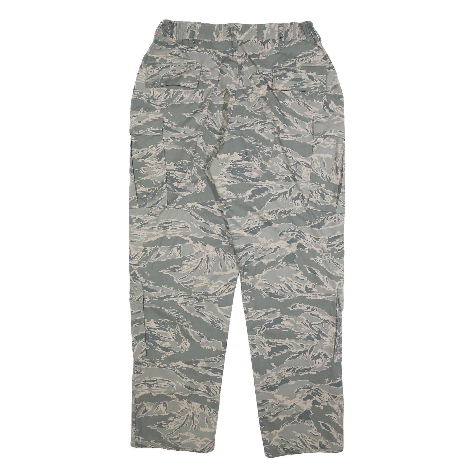 BETHEL INDUSTRIES Womens Cotton Blend Grey Camouflage Regular Fit Cargo Trousers