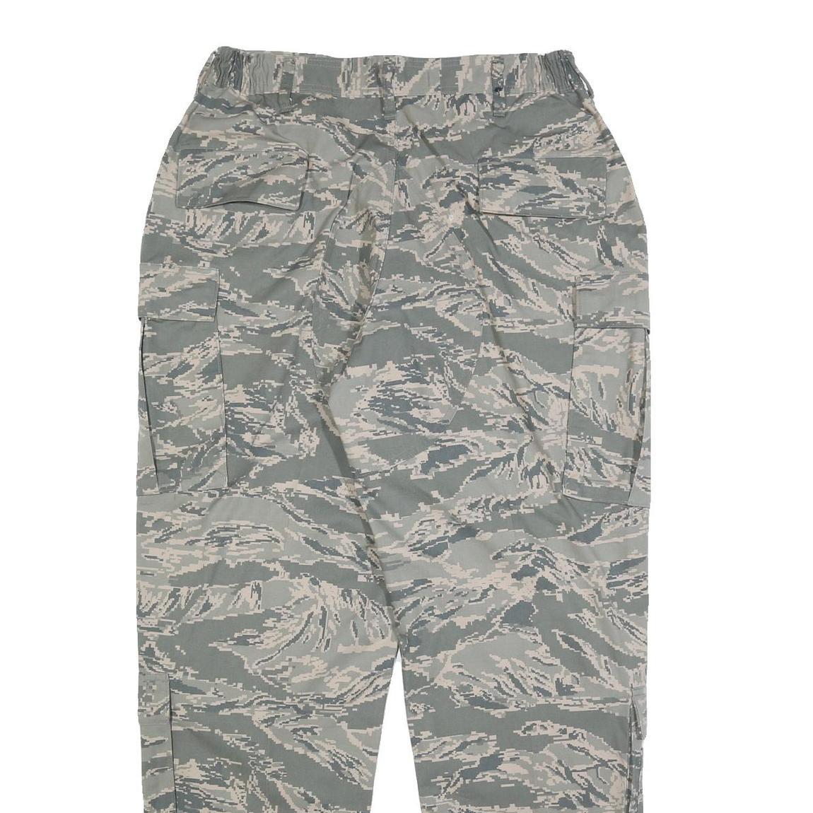 BETHEL INDUSTRIES Womens Cotton Blend Grey Camouflage Regular Fit Cargo Trousers