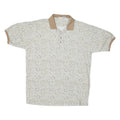 BUGLE BOY Mens Beige Floral Print Short Sleeve Polo Shirt L Polyester Blend