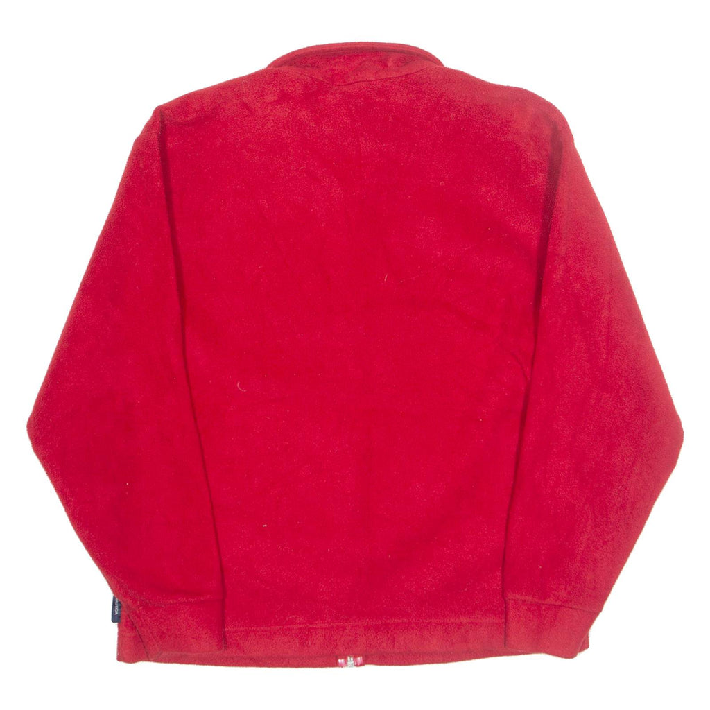 NAUTICA Mens Fleece Jacket Red 90s S