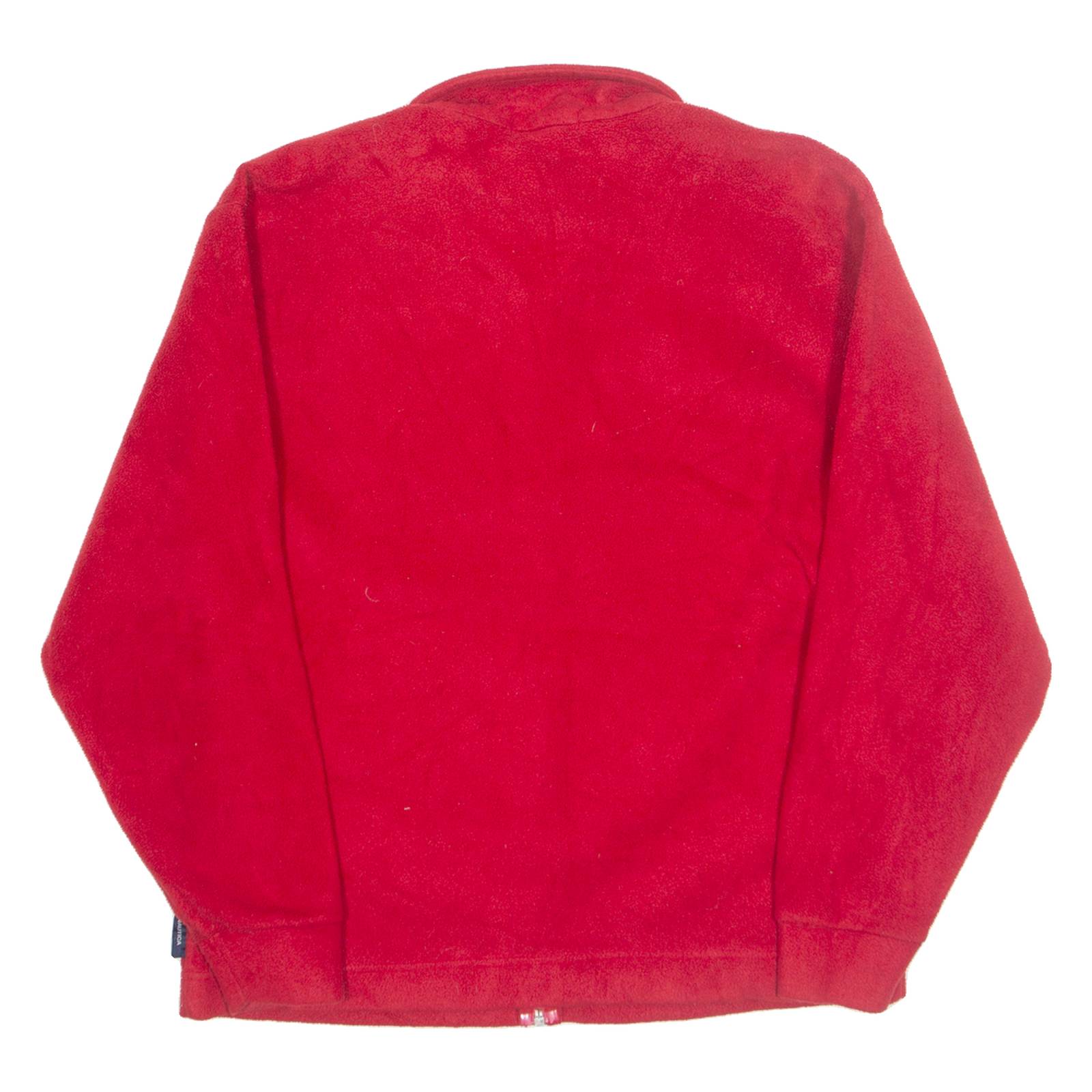 NAUTICA Mens Fleece Jacket Red 90s S