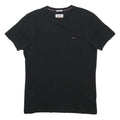 TOMMY HILFIGER Mens Black Crew Neck Short Sleeve T-Shirt M Cotton Blend Classic