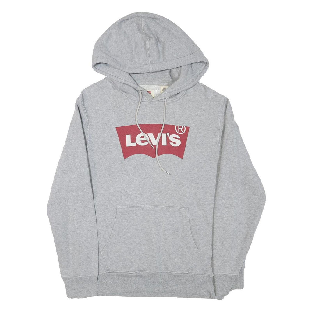 LEVI'S Mens Grey Hoodie S Cotton Blend Pullover Casual Sweatshirt